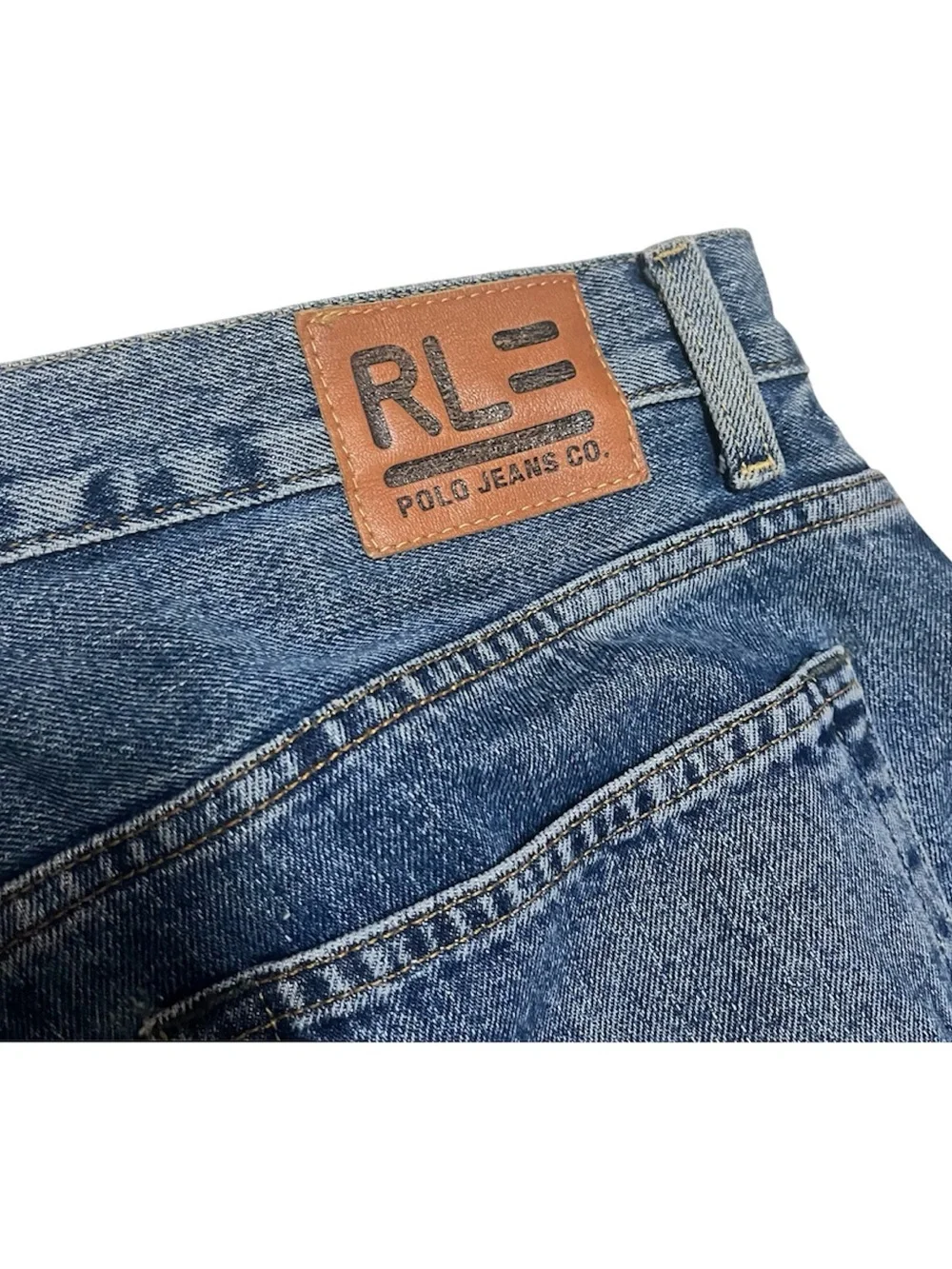 RL Polo Jeans CO Ralph Lauren Blue Men’s Straight Leg Denim Size 36x32 Vintage